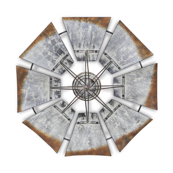 Molino de viento Hayes de metal para decoración de pared para venta al por mayor de Cheungs Home Decor
