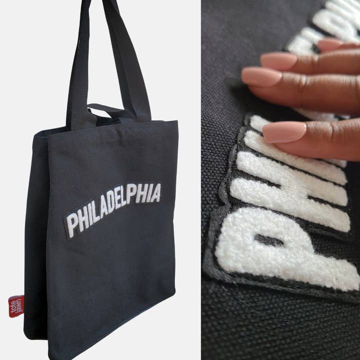 Sac fourre-tout brodé Philadelphia Soft Chenille pour la vente par Tote Jawn