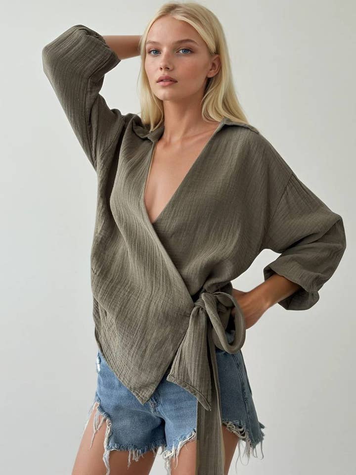 Muslin Wrap Top- spring edition for wholesale by Anaz