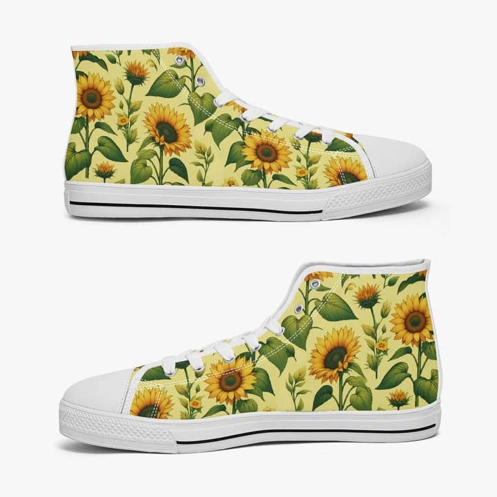 Chaussures montantes en toile Aesthetic Sunflower #1.0 pour la vente par Oh Pote