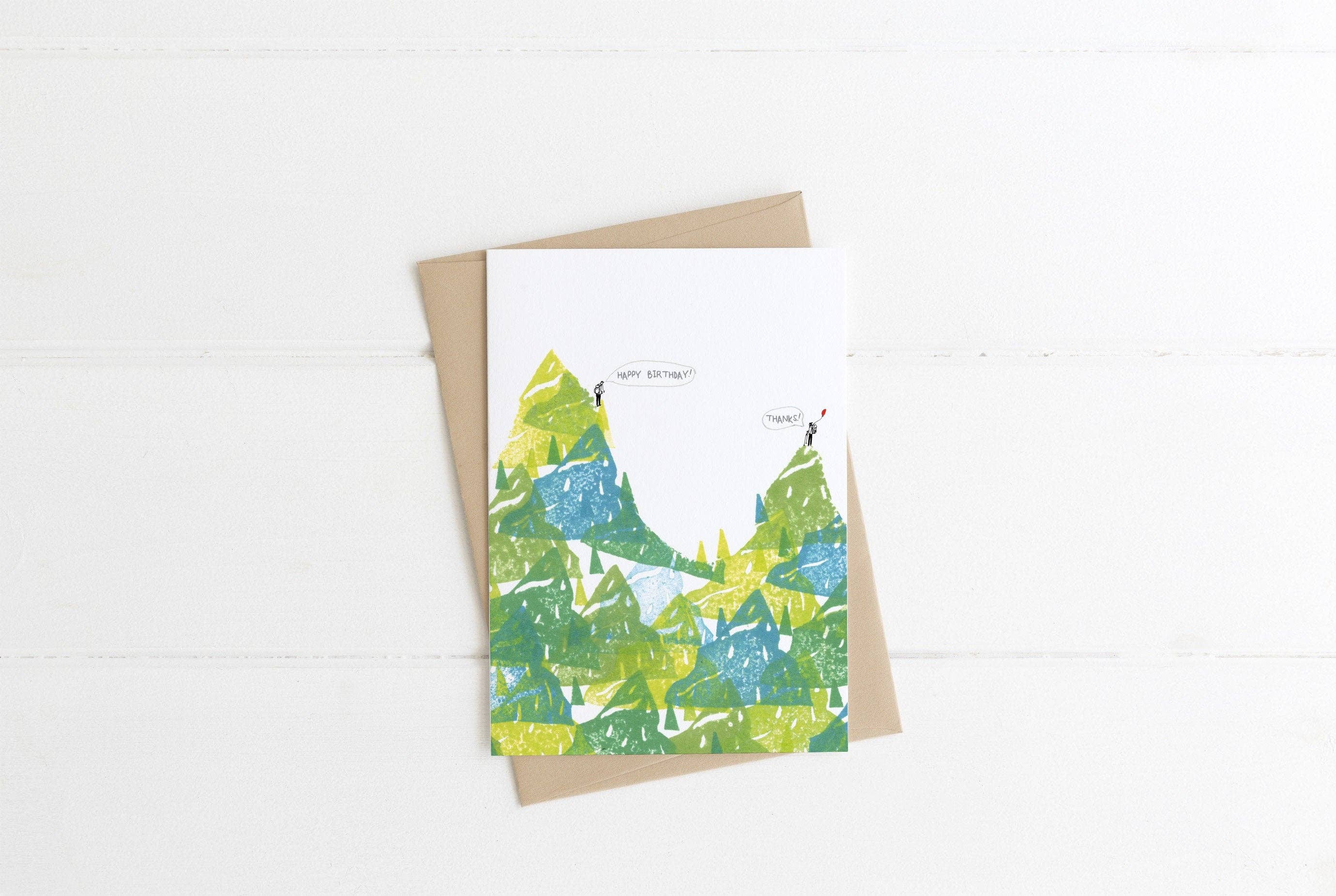 Watts Illustration – wholesale Birthday card – Socially Distanced Mountain Birthday | A6 Card0