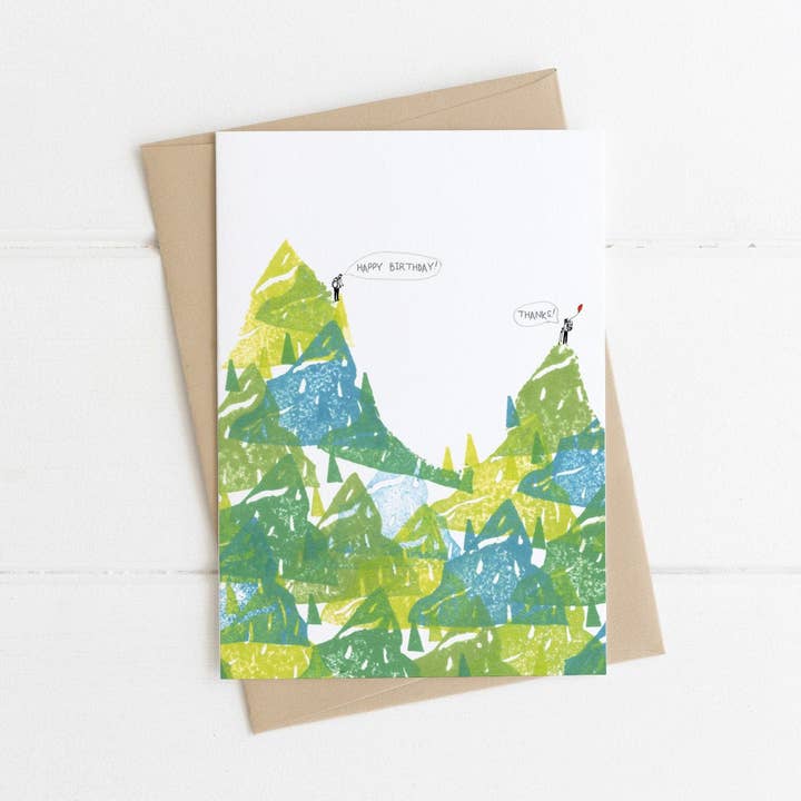 Watts Illustration – wholesale Birthday card – Socially Distanced Mountain Birthday | A6 Card0