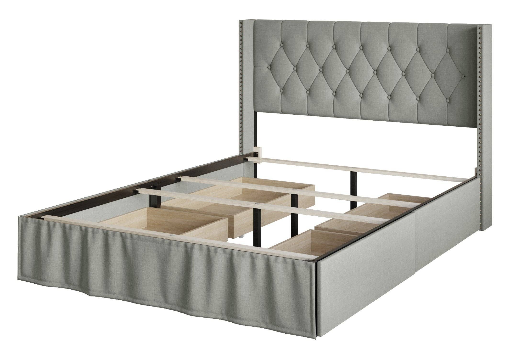 Home Design - Wholesale Bed - Home Design Andrea Upholstered Storage Panel Bed Frame12