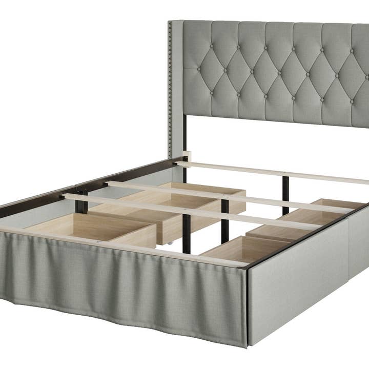 Home Design - Wholesale Bed - Home Design Andrea Upholstered Storage Panel Bed Frame12