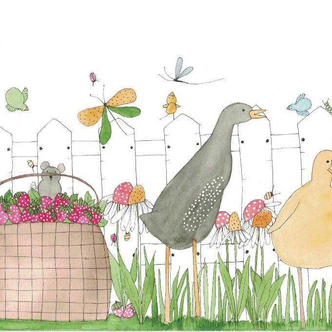 Lykønskningskort „Catching Up With Friends“ for engroshandel hos Elle Bee Art Studio