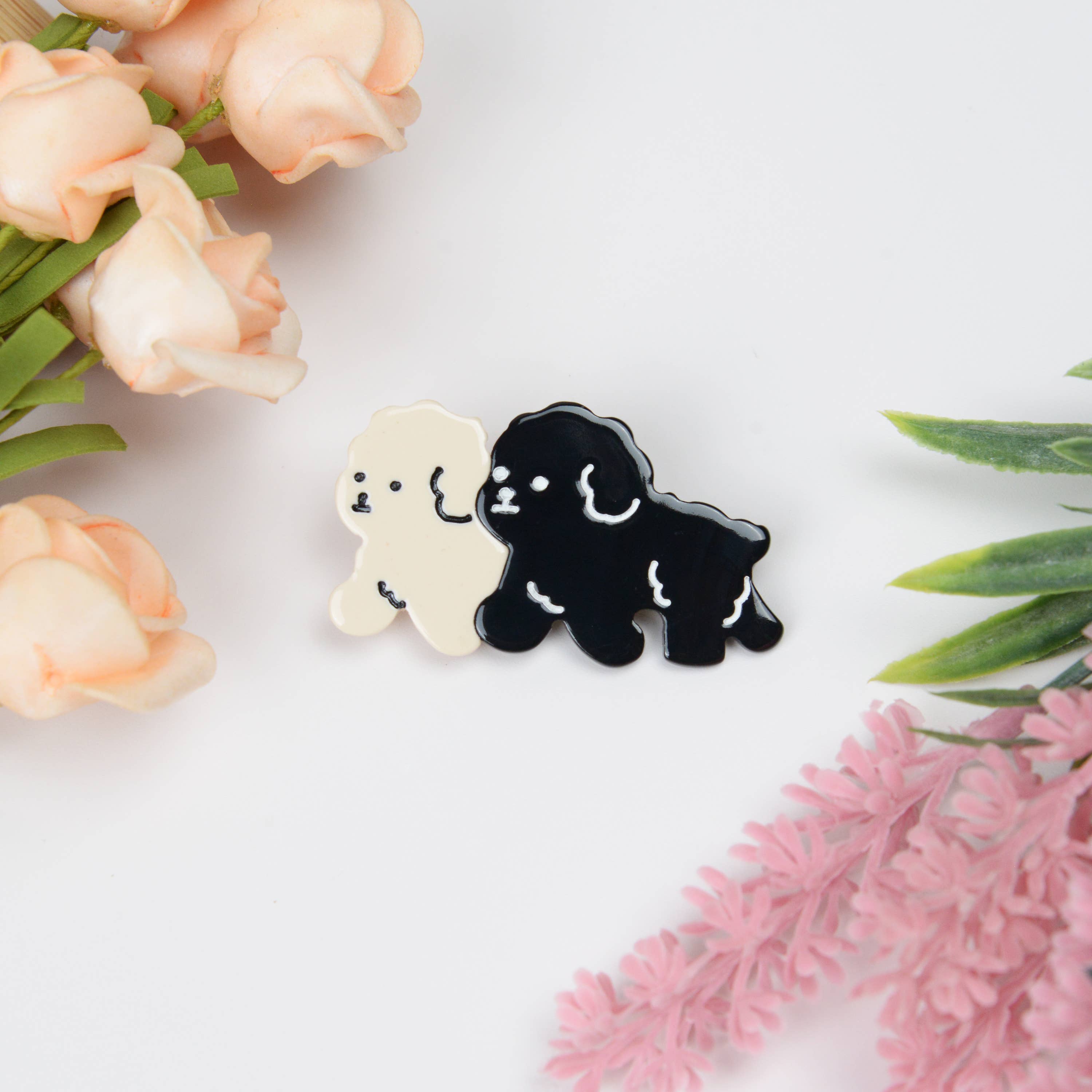 TheDivaSoap - Wholesale Hair Clip - Women's - Cute dog black and white color contrast hair claw clip1