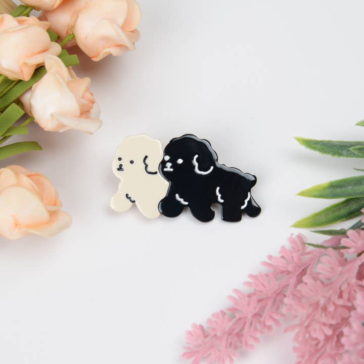 TheDivaSoap - Wholesale Hair Clip - Women's - Cute dog black and white color contrast hair claw clip1