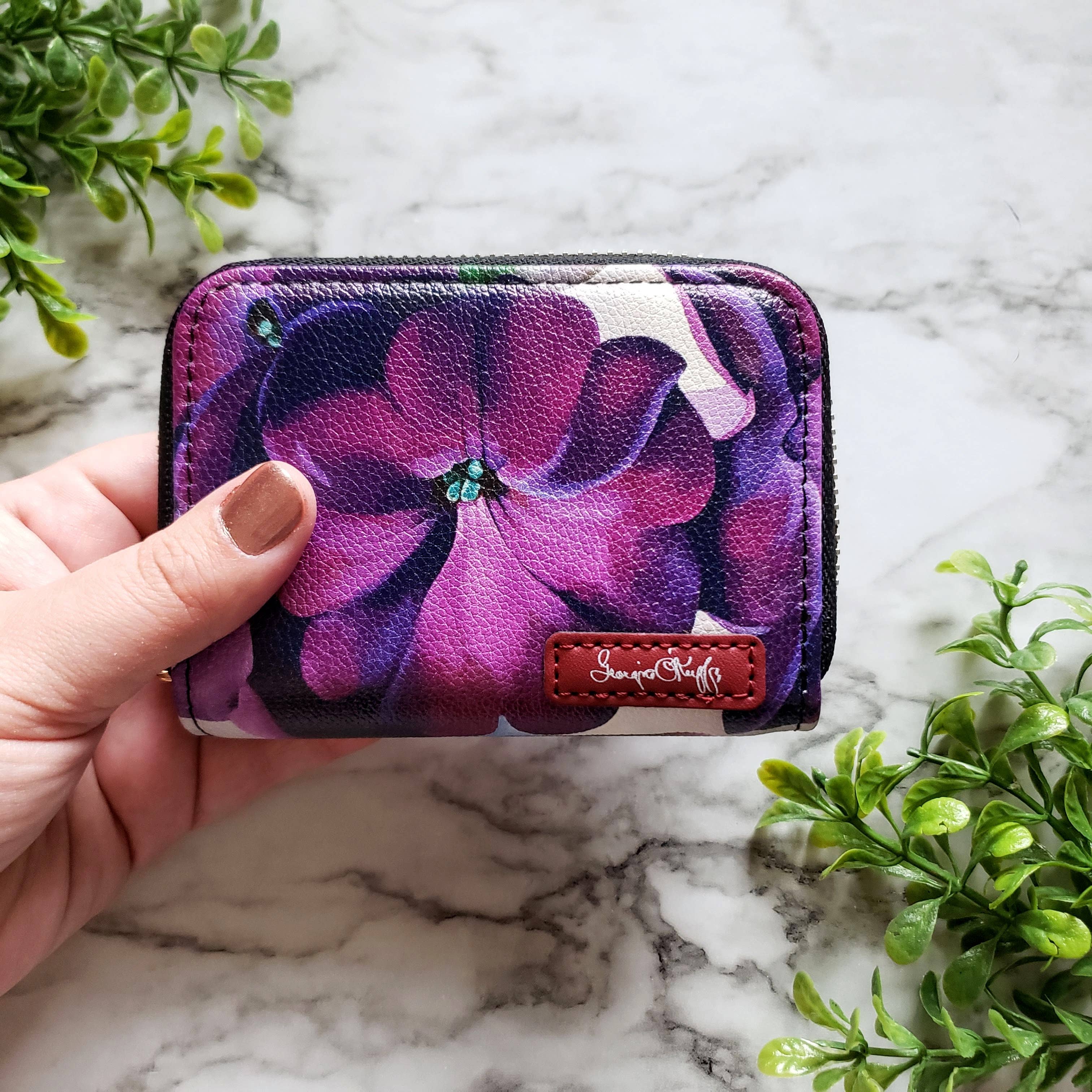 Monarque - Wholesale Wallet - Women's - Georgia O'Keeffe Petunia Zipper Wallet1