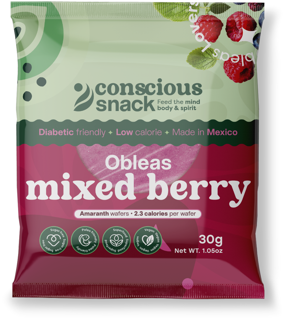 Conscious Snack - Wholesale Cookie - Conscious Snack Amaranth Wafers Obleas Mixed Berry 1.05oz1