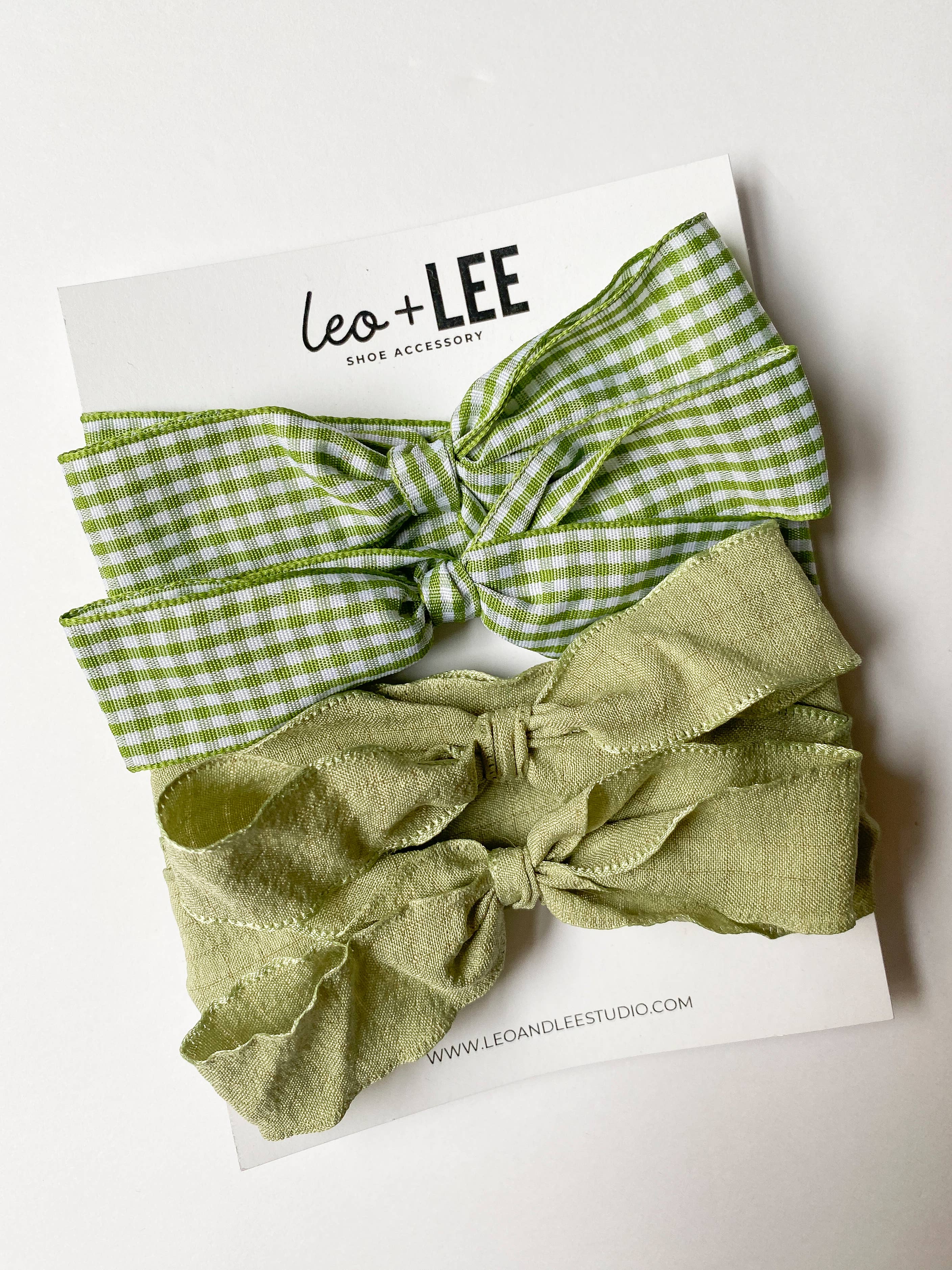Leo & Lee Studio - Wholesale Shoelaces - Women's -  Gingham Shoe Lace Sets– Ribbon Bow Shoe Accessories2