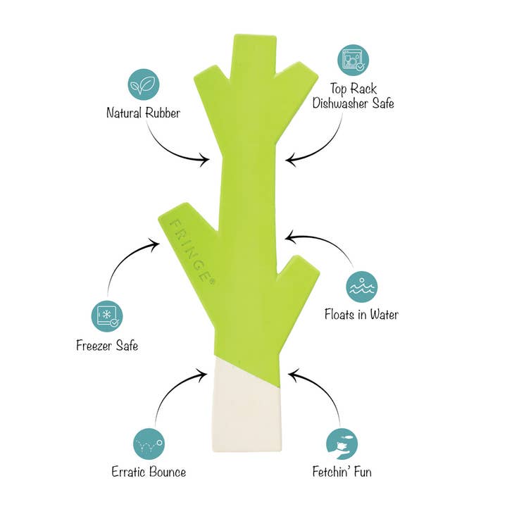 JOUET EN CAOUTCHOUC BLANC STICK WITH ME LIME/WHITE pour la vente par Petshop by Fringe Studio