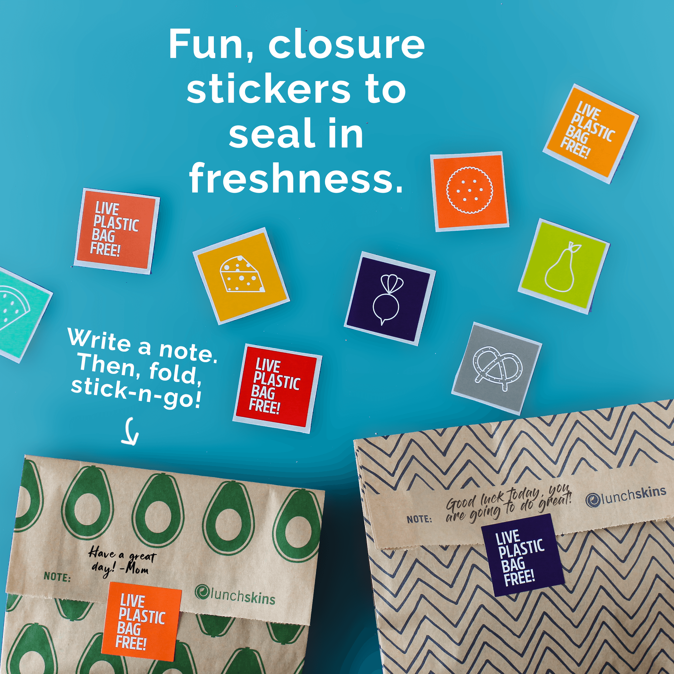 Lunchskins - Wholesale Food Storage Wrap/Bag - Compostable XL Sandwich Bags 50ct – Chevron Print4