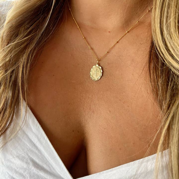 Faith Religious Cross Necklace Gold Filled Sterling Silver for wholesale by True by Kristy Jewelry