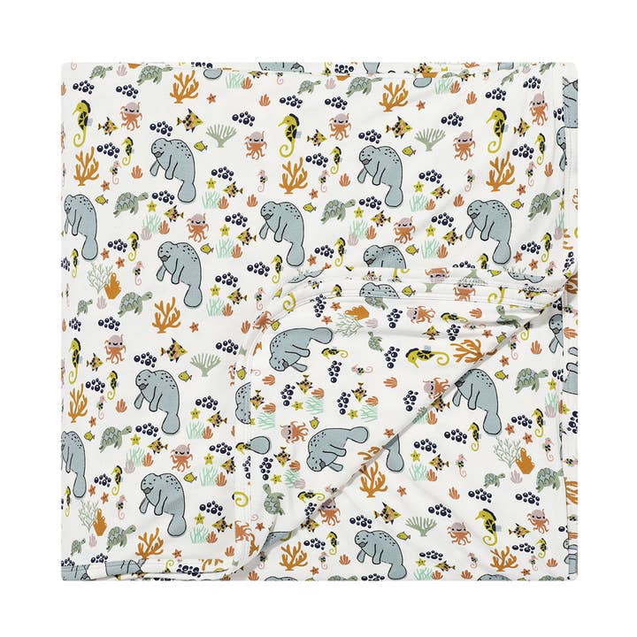 Emerson and Friends – wholesale Swaddle – Baby – Manatee Bamboo Baby Blanket Baby Gift Swaddle Blanket