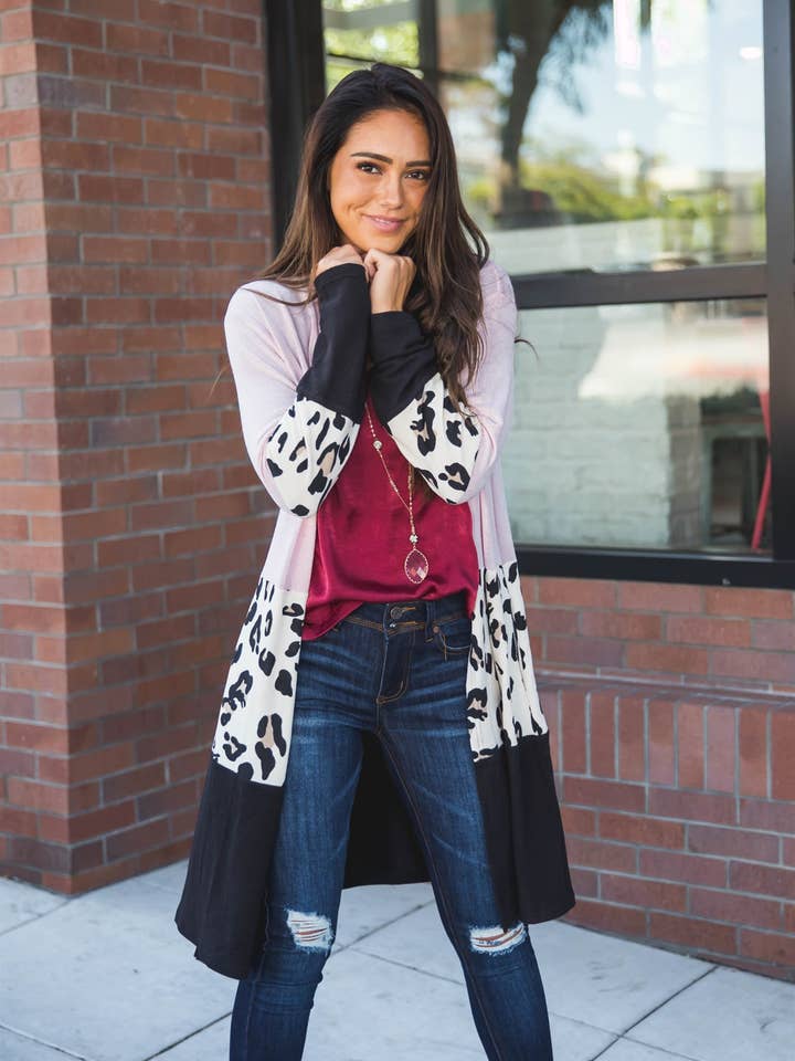 Tickled Teal - Wholesale Cardigan - Women's - The Briana Colorblock Cardigan1