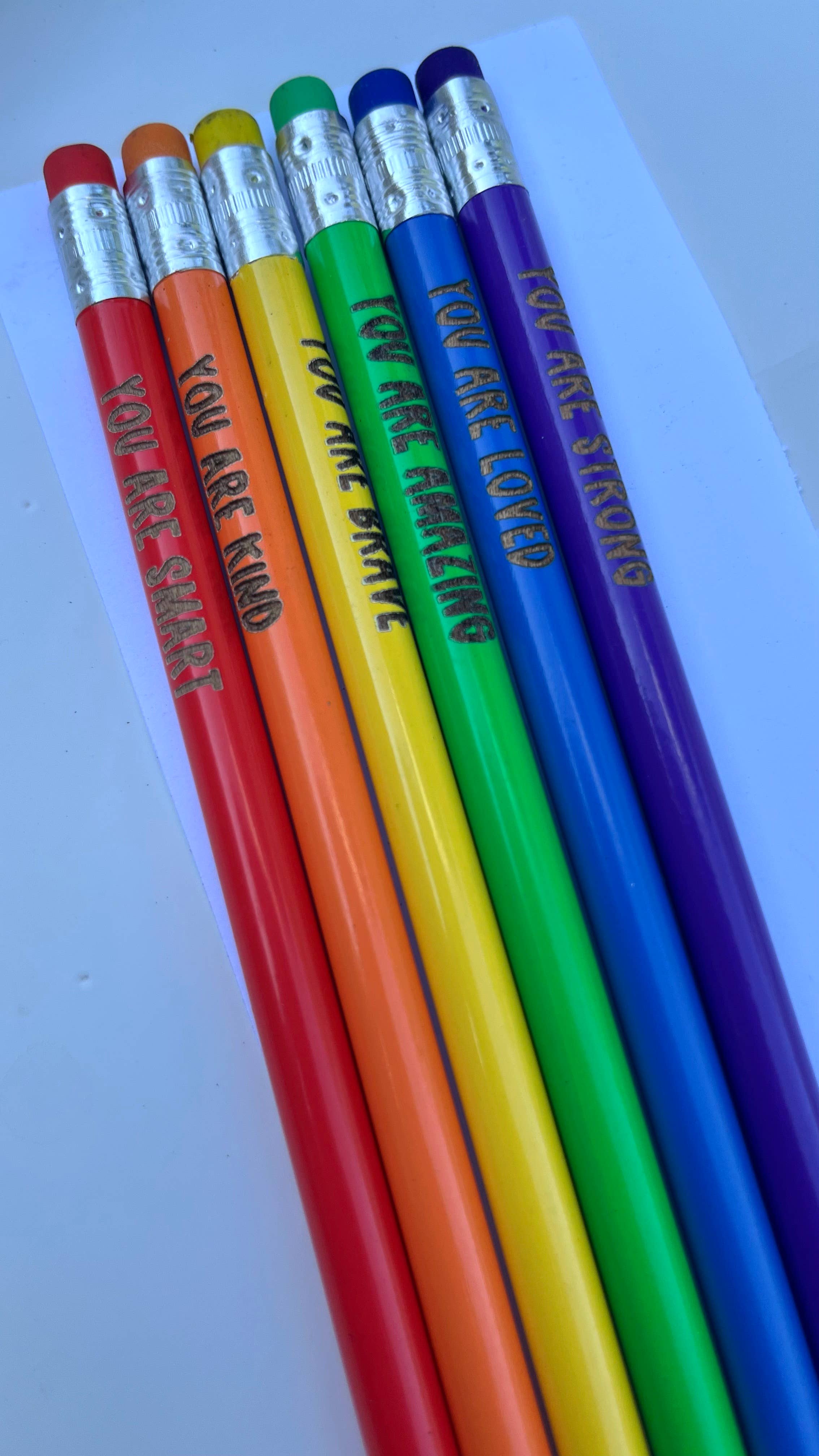 Handmade by Hammero - Wholesale Pencil - Positive Affirmations Pencils, Engraved Pencils Pack0