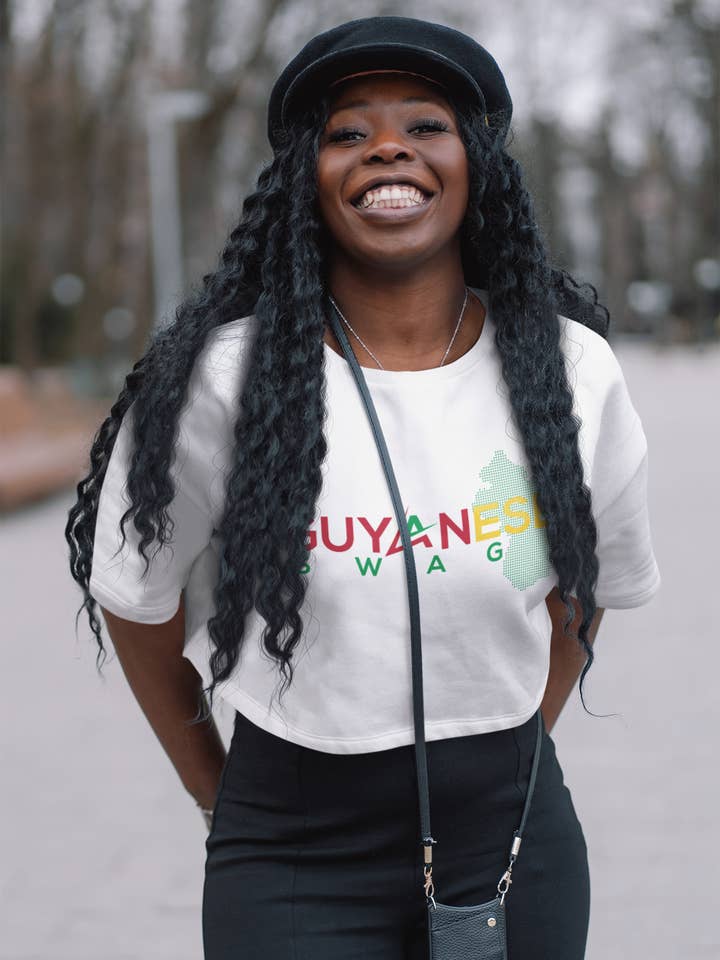 Guyanese Swag Guyana Map Women's Cropped Tee for wholesale by Guyanese Swag