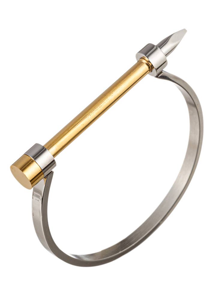 Antoine 2 tone Spike Cuff Screw Bracelet for wholesale by Eye Candy Los Angeles
