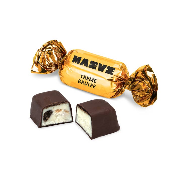 Seattle Chocolate Presents Maeve - Wholesale Chocolate Box - Creme Brulee Crackle Bonbon Box - 4oz