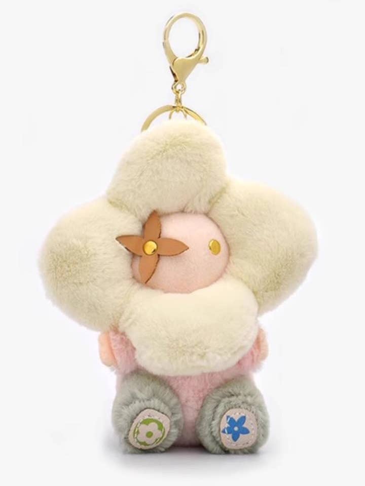 Cute Sunflower Plush Keychain Bag Charm DP25H606 for wholesale by Dipped Shop