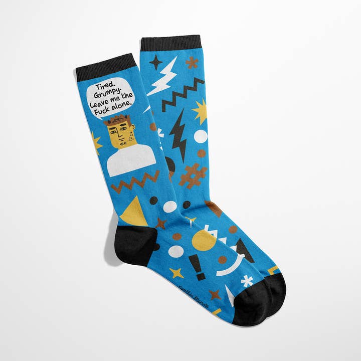 Tired, Grumpy, Leave Me The Fuck Alone Grumpy Bastard Socks for wholesale by Disrupted Industries