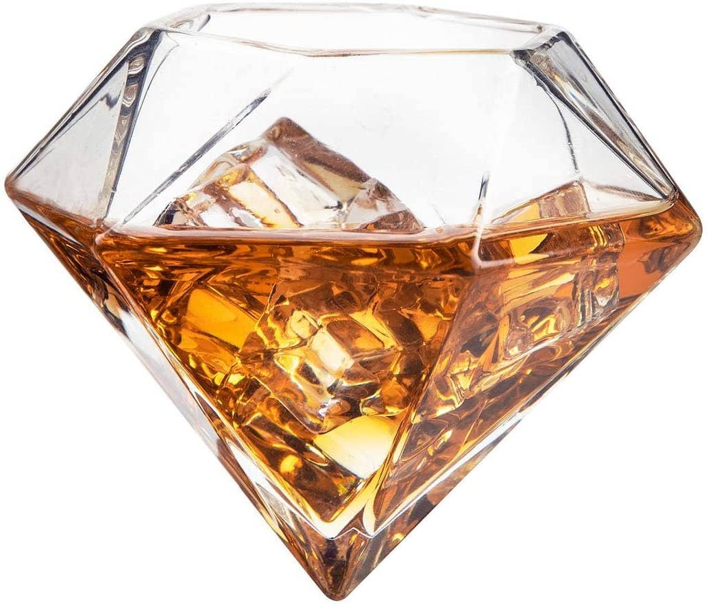 The Wine Savant /  Khen Glassware – wholesale Decanter – Diamond Whiskey Decanter Set with 4 Diamon Whiskey Glasses3