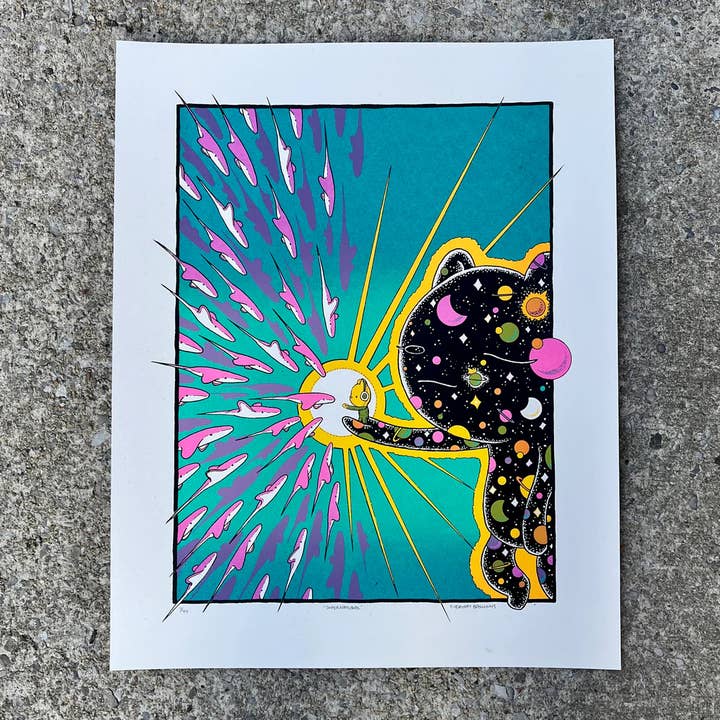 Impression d'art surnaturelle, Affiche d'art, 40x50 cm, Raie manta pour la vente par everyday balloons print shop