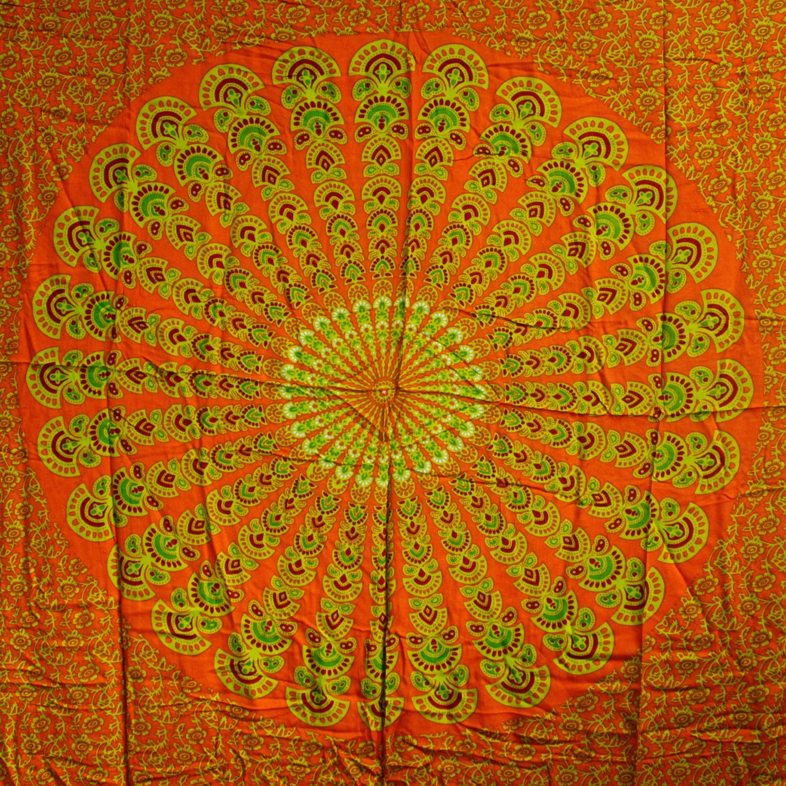 Ancient Wisdom - Wholesale Swim Cover Up - Women's - Lime Orange Mandala Sarongs1