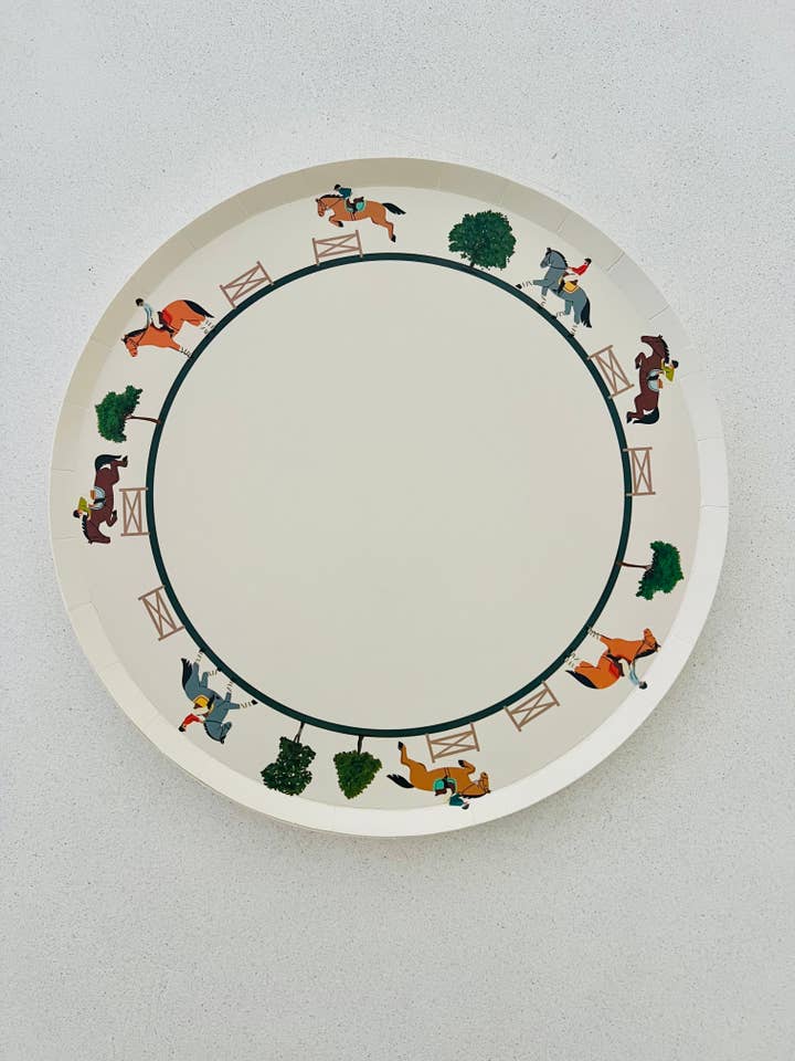 Platos de Papel para Cena de Equitación Ecuestre (9 Pulgadas) | Tema de Fiesta de Saltos de Caza | Platos de Fiesta de Caballos Ecológicos y Reciclables para Niños y Adultos para venta al por mayor de POP Party Supplies, LLC