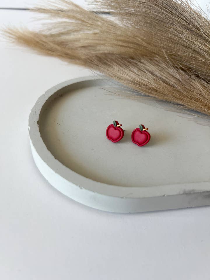 Teacher Earrings, Apple Studs for wholesale by Sincerely, Abi