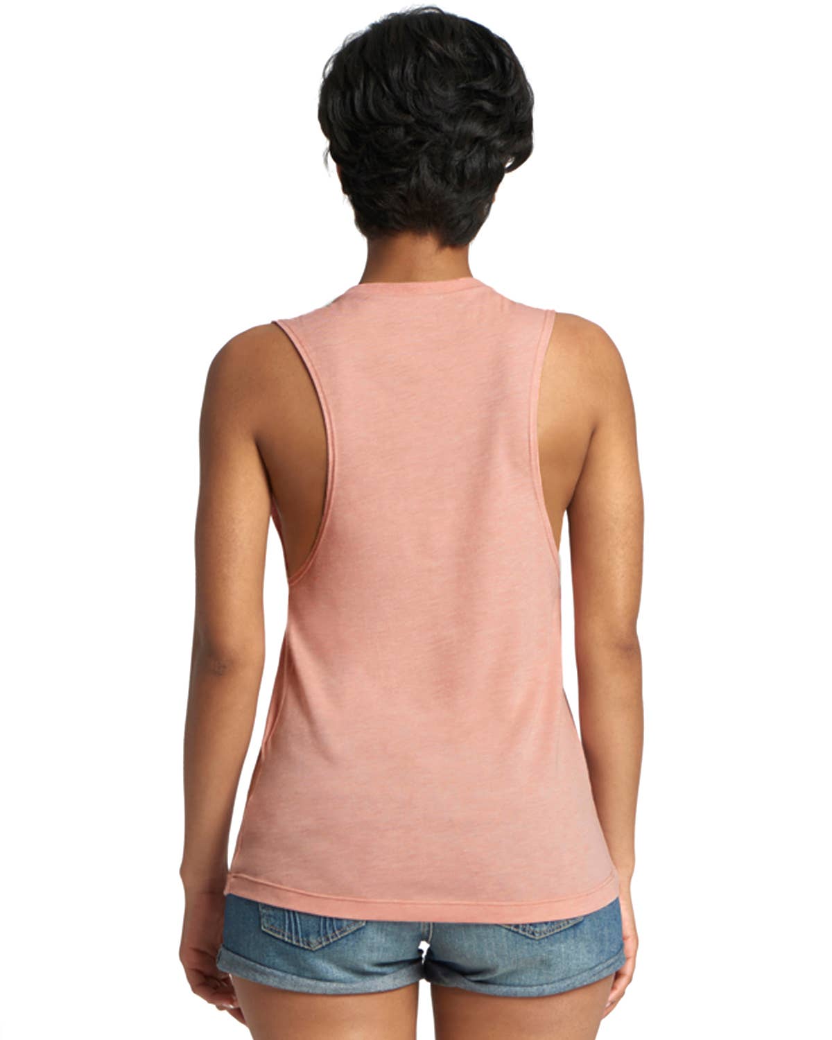 Mad Love Shop - Wholesale Tank Top - Women's - Peachy Pink Muscle Tank with Tropical Print2