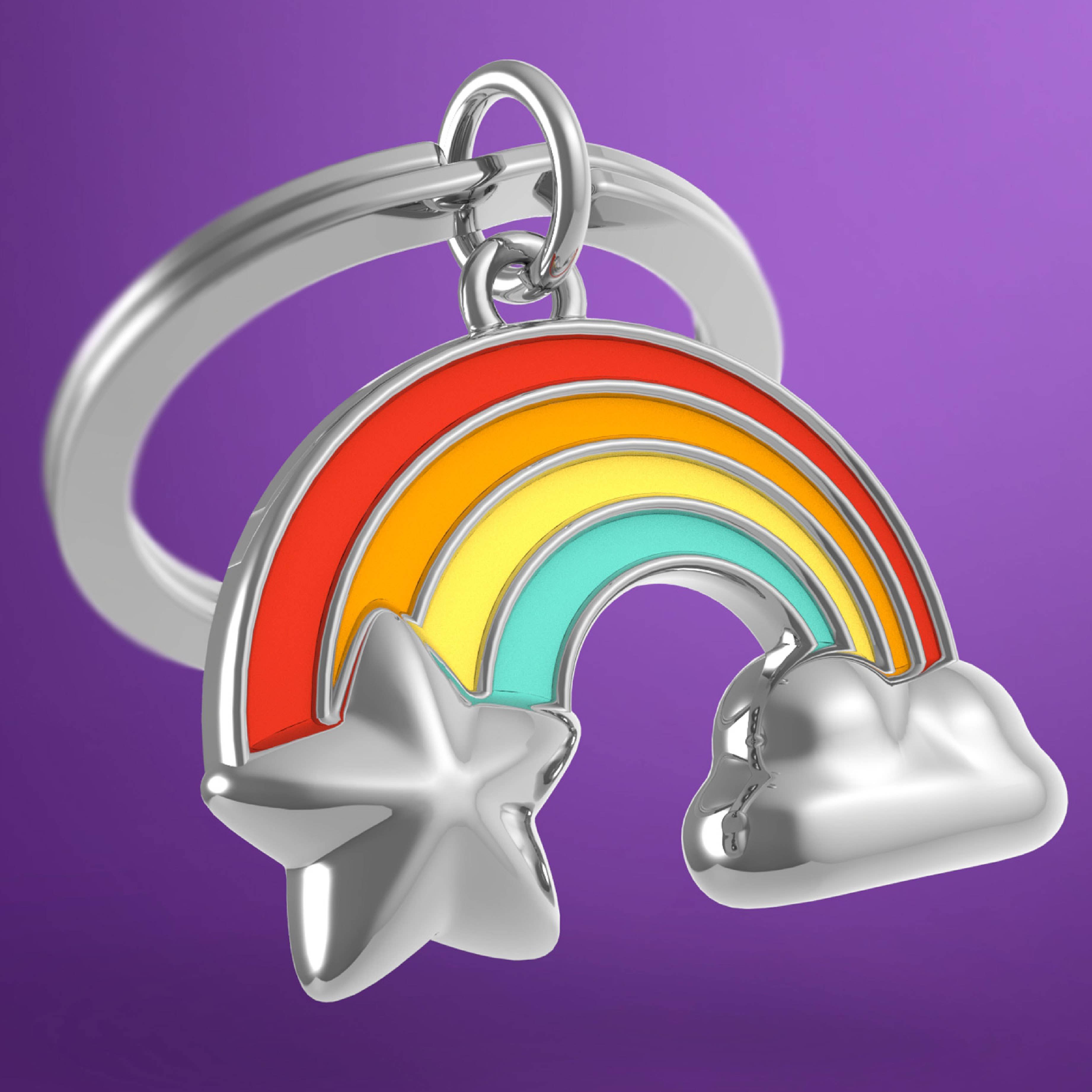 Oli Olsen – wholesale Keychain – Women's – Metalmorphose Bright Rainbow With Cloud & Star Keyring3