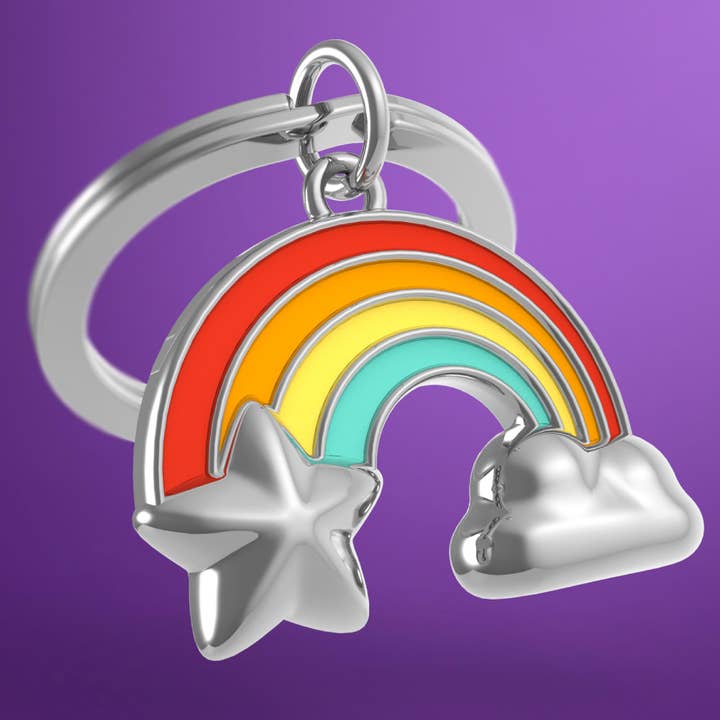 Oli Olsen – wholesale Keychain – Women's – Metalmorphose Bright Rainbow With Cloud & Star Keyring3