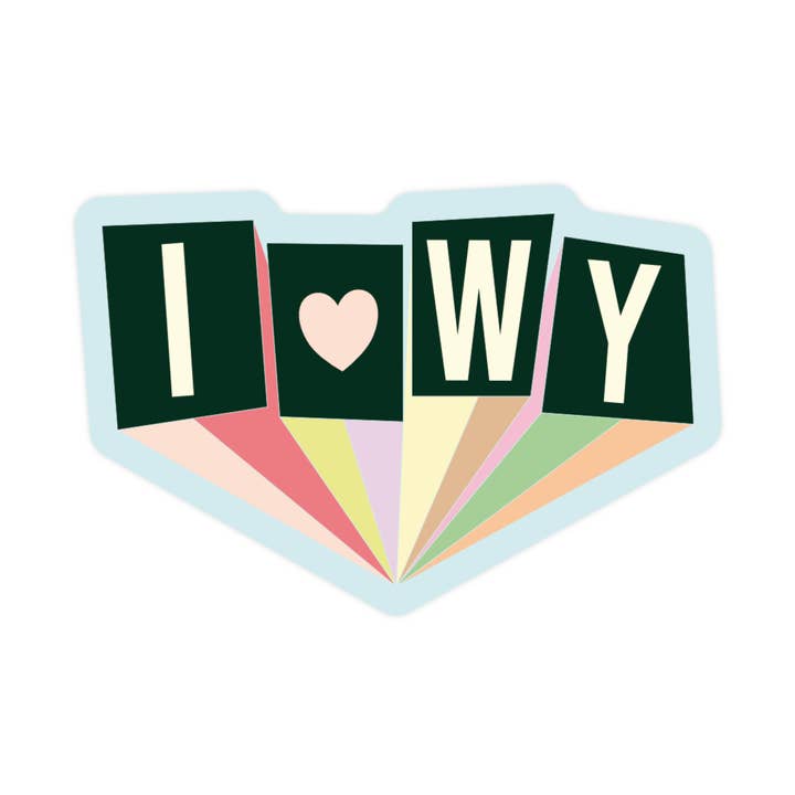 Adesivo in vinile di alta qualità Wyoming WY State Mountain West per la vendita all'ingrosso da parte di Juju and Moxie