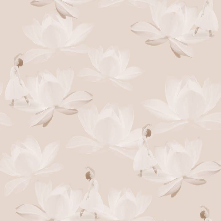 Tapet Ballerina Blomst - Beige grå for engroshandel hos Love This Art