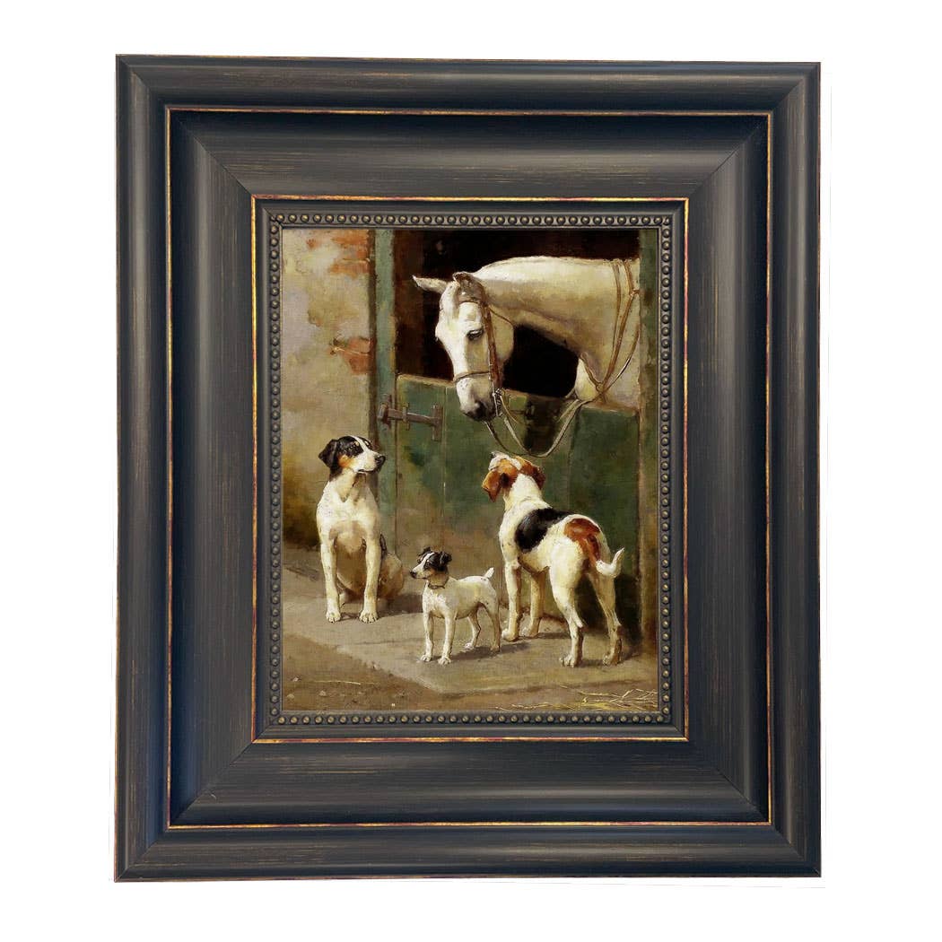 Madison Bay Co. - Historical Home Decor Reproductions - Wholesale Art Print - Dog and Horse at Stable Vintage Painting Print on Canvas69