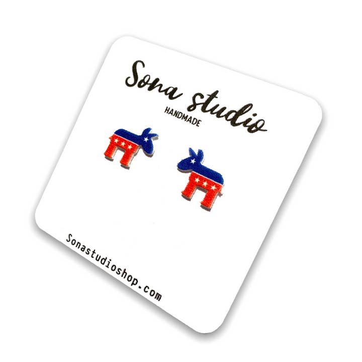 Sona Studio - Wholesale Stud/Post Earrings - Democrat Earrings1
