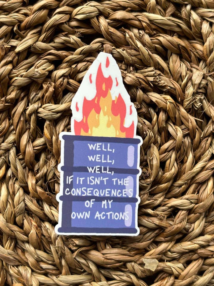 Consequences of my own actions Sticker for wholesale by Nordic Book Adventure