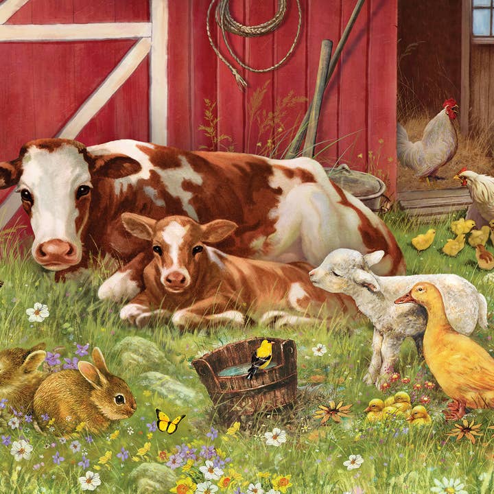 Puzzle de 35 pièces Barnyard Family (plateau) pour la vente par Outset Games and Cobble Hill Puzzles