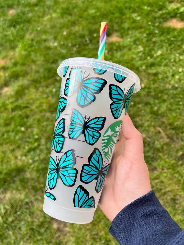 Butterfly Tumbler for wholesale by The Crazy Craft Girl LLC