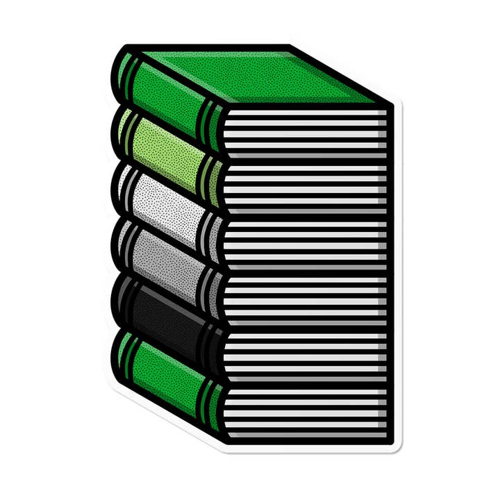 Aromantische Stapel Boeken | LGBTQ Trots Lezer Boekensticker voor wholesale door That Queer Card Co
