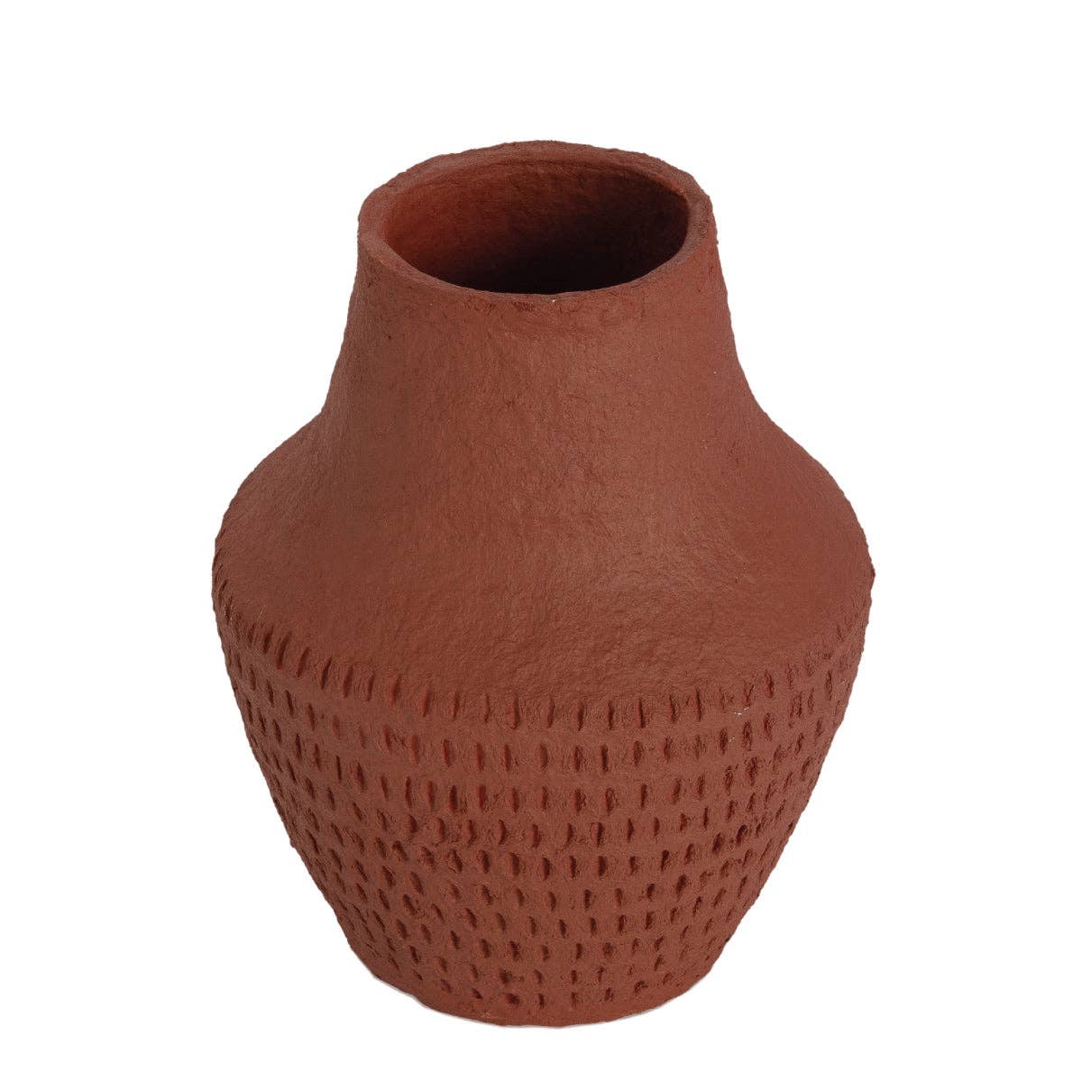 Andrea House - Vendita all'ingrosso Vasi - Vaso in cartapesta di cotone rosso terracotta2
