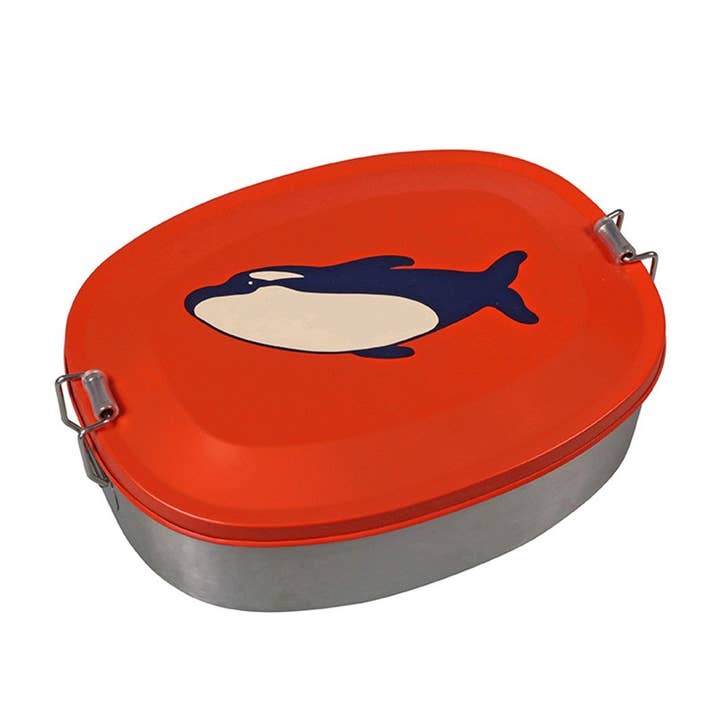 The Zoo stainless steel kids lunchboxes with orca print for wholesale by NHP International