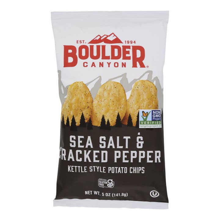 Boulder Canyon - Chips - Sea Salt And Cracked Pepper - Case Of 12 - 5 Oz. for wholesale by Ware Spark