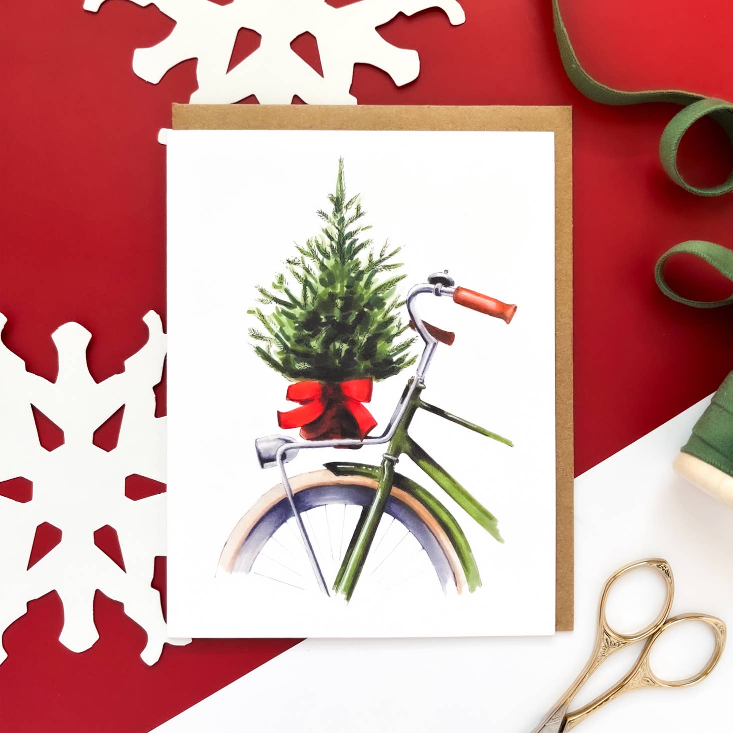 Morgan Swank Studio - Wholesale Christmas Card - Vintage Bicycle Christmas Card1