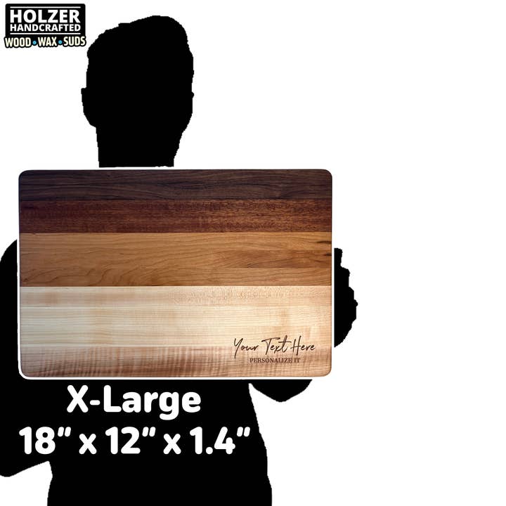 Holzer Handcrafted ® - Wholesale Cutting Board - Handmade Cutting Board 18" x 12" x 1.4" | Maple, Cherry, Sapele, Walnut Hardwood | Holzer Handcrafted2