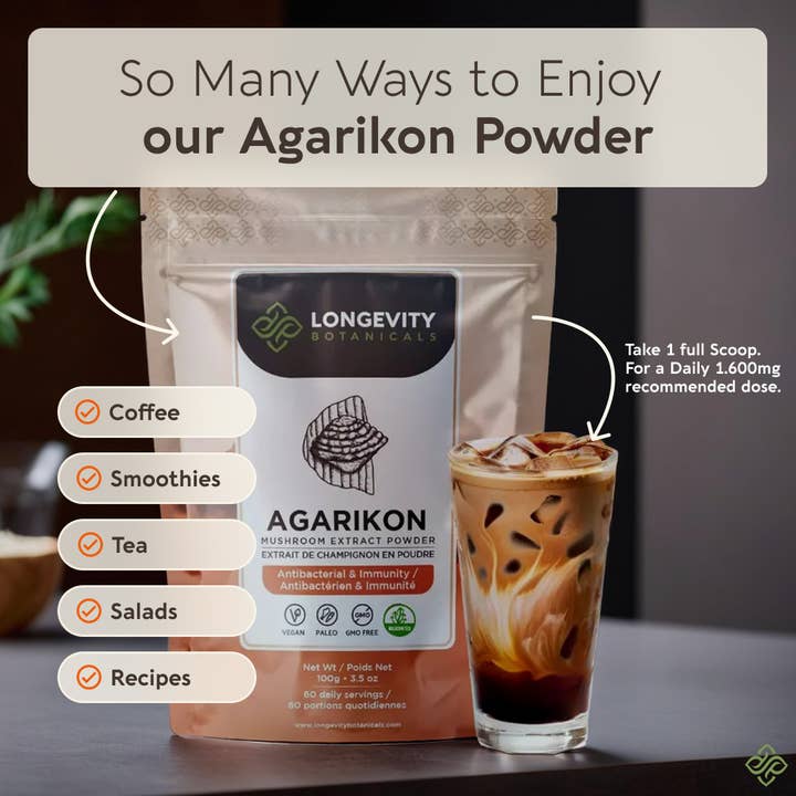 Longevity Botanicals - Wholesale Protein/Superfood Powder - Organic Agarikon Mushroom Extract Powder 100g