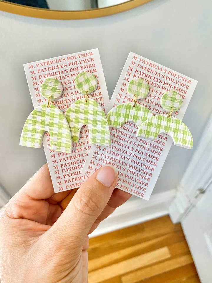 Grüner Gingham-Bogen für den Großhandel von M. Patricia’s Polymer
