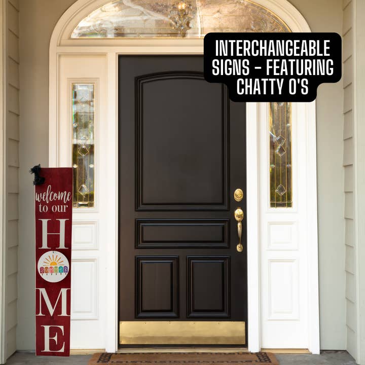 Chatty Timbers Marketplace - Wholesale Outdoor Sign - 4FT Welcome To Our Home Wooden Porch Sign - Interchangeable5