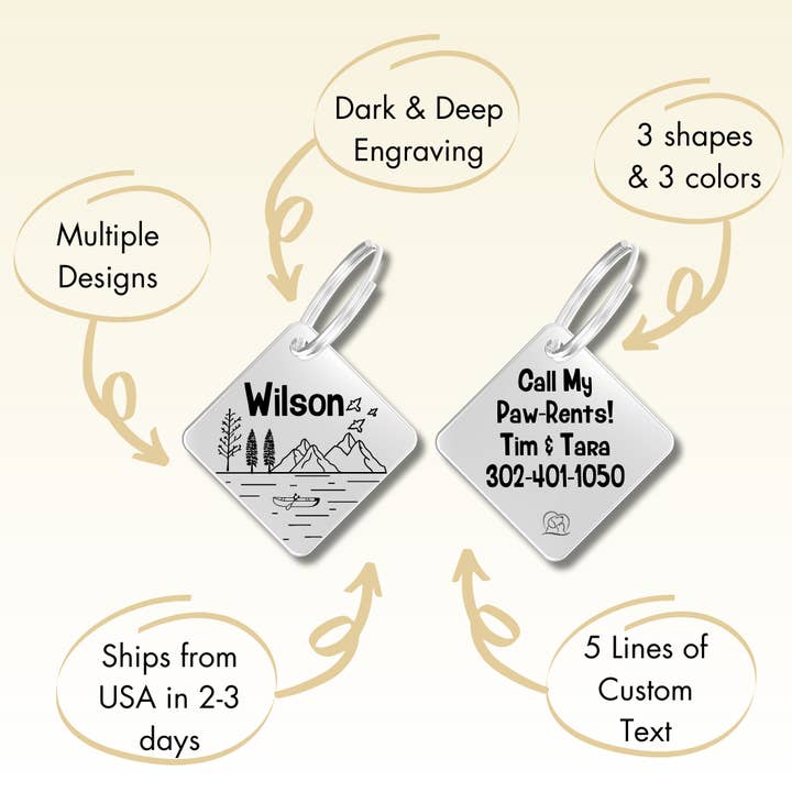 PawFurEver - Wholesale Pet Identification Tag - Cat/Dog - Personalized Engraved Dog Tags for Pet Safety and Style (Diamond, Silver)6